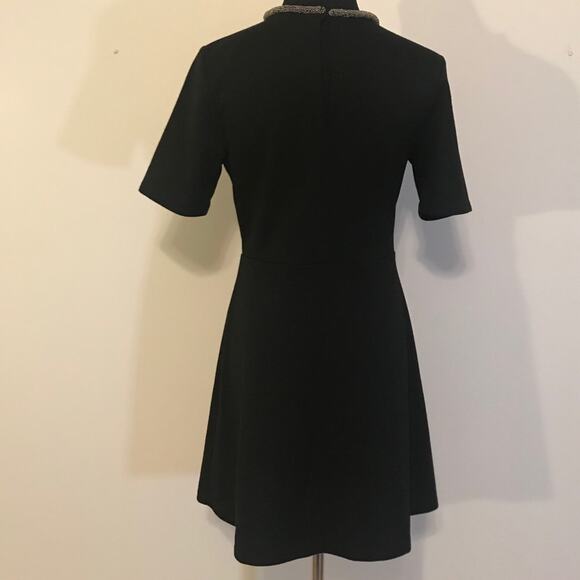 Topshop blk skater dress with beaded collar SZ 6 - Picture 5 of 11
